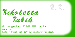 nikoletta kubik business card
